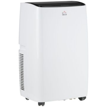 Homcom 14,000 Btu Portable Air Conditioner Dehumidifier Cooling Fan For Room Up To 40m², With Remote, Led Display, 24h Timer, Window Mount Kit, White