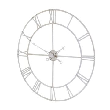 Large Silver Foil Skeleton Wall Clock