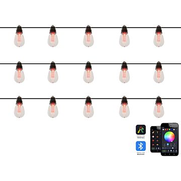 Led Lighting Chain With 15 Lights Multicolour App-controlled Colour Changing 1150 Cm With Timer Switch Remote Control Christmas Lights Living Room Beliani