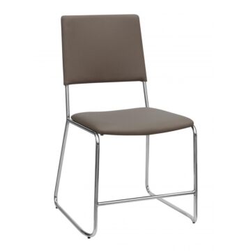 Nevis Pu Chairs Taupe & Chrome (4s)