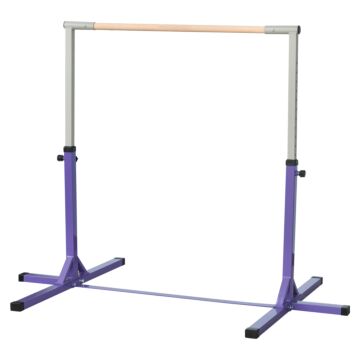 Homcom Steel Frame Adjustable Horizonal Gymnastics Bar For Kids Home Gym Training Children Junior Kip High Bar Fitness Purple