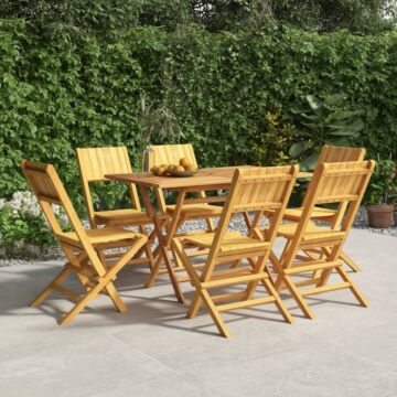 Vidaxl Folding Garden Chairs 6 Pcs 47x61x90 Cm Solid Wood Teak