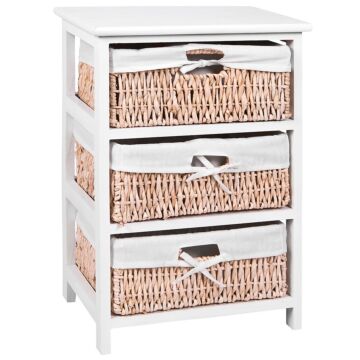 Home Vida White Maize Storage Unit, 3 Drawer