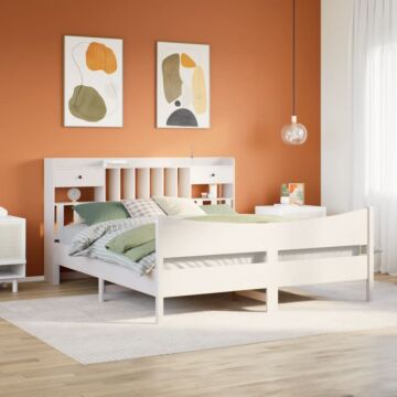 Vidaxl Bed Frame Without Mattress White 180x200 Cm Super King Solid Wood Pine