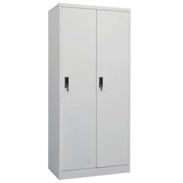 Vidaxl Wardrobe Light Grey 80x50x180 Cm Steel