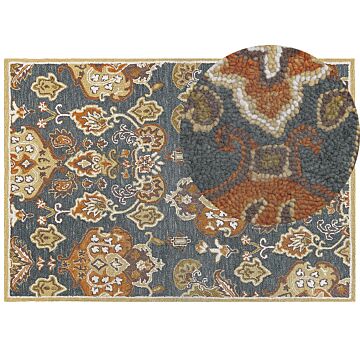 Area Rug Mulitcolour Wool 160 X 230 Cm Thick Dense Pile Oriental Pattern Beliani