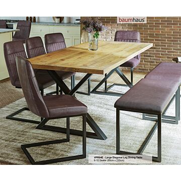 Urban Elegance - Reclaimed Table Large (diagonal Leg / 95cm X 230cm Top) 6-10 Seater