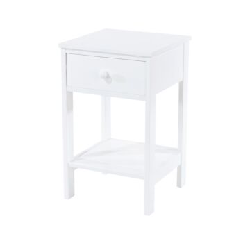 Painted White Shaker, 1 Drawer Petite Bedside Cabinet