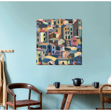 Rustic Hilltown By Nikki Galapon - Wrapped Canvas