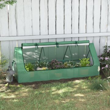 Outsunny Portable Small Polytunnel With Mesh Windows For Indoor And Outdoor, 240x90x90cm, Green