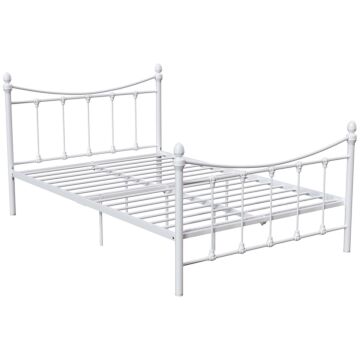 Vida Designs Paris Small Double Metal Bed, White