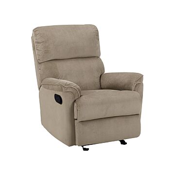 Armchair With Footrest Light Brown Polyester Modern Contemporary Style Beliani
