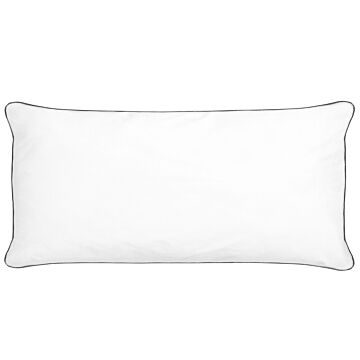 Bed Pillow White Japara Cotton 40 X 80 Cm Polyester Filling High Profile Satin Piping Soft Beliani
