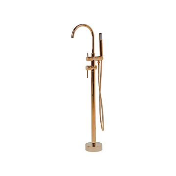 Bath Mixer Tap Copper Brass Freestanding Bathtub Faucet With Hand Shower Modern Design Beliani