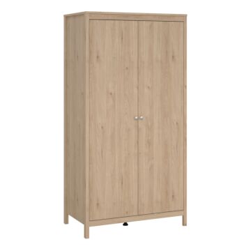 Madrid Wardrobe With 2 Doors In Jackson Hickory Oak