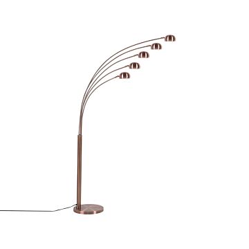 Floor Lamp Copper Colour Chromed Metal 210 Cm Adjustable 5 Lights Beliani