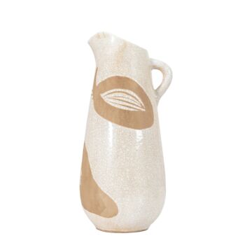 Goya Pitcher Vase Reactive Whtebrown 175x160x370mm