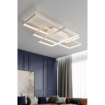 110cm Neutral Style Rectangular Semi Flush Dimmable Ceiling Light