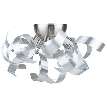 Wall Lamp Silver Metal Aluminium Ribbons Industrial Modern Beliani