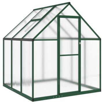 Vidaxl Greenhouse With Base Frame Green 169x169x195 Cm Aluminium