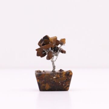 Mini Gemstone Tree On Orgonite Base - Tigereye (15 Stones)