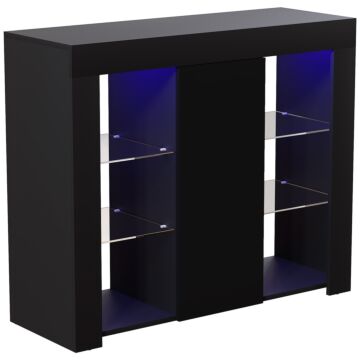 Vida Designs Azura 1 Door Large Led Sideboard, Black