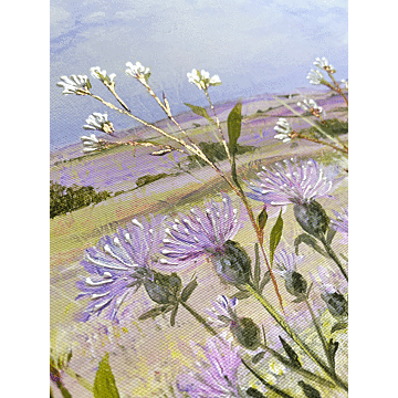 Lilac Thistle Field By Diane Demirci - Wrapped Canvas