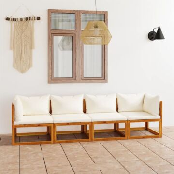 Vidaxl 4-seater Garden Sofa With Cushions Solid Wood Acacia (uk/ie/fi/no Only)