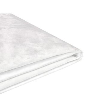 Bed Frame Cover White Velvet For Bed 180 X 200 Cm Removable Washable Beliani