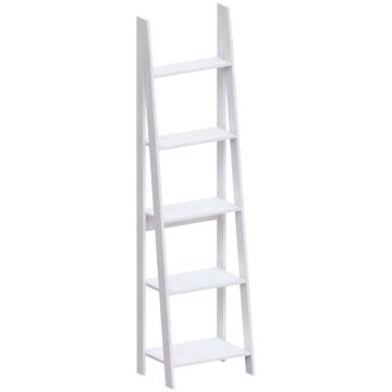 Vida Designs Bristol 5 Tier Step Ladder Bookcase, White