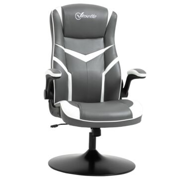 Vinsetto Video Best Gaming Chair Computer Chair, Playseat With Adjustable Height, Swivel Base, Desk Chair, Pvc Leather Swivel Chair, Grey