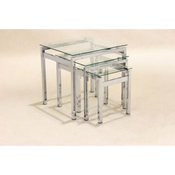 Epsom Nest Of Tables Chrome/glass Joa261