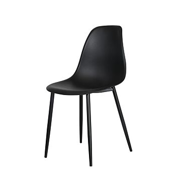 Aspen Curve Chair Black Plastic Seat With Black Metal Legs (pair)
