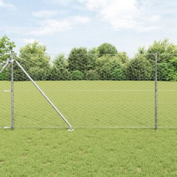 Vidaxl Hexagon Fence 1.4x50 M Galvanised Steel, Vidaxl Fence Posts With Spike 13 Pcs Ø32 Mm 160 Cm Galvanised Steel