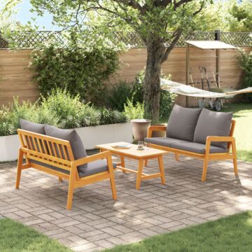 Vidaxl 3 Piece Bistro Set With Cushions Solid Wood Acacia