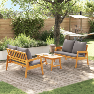 Vidaxl 3 Piece Bistro Set With Cushions Solid Wood Acacia