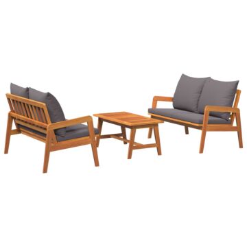 Vidaxl 3 Piece Bistro Set With Cushions Solid Wood Acacia