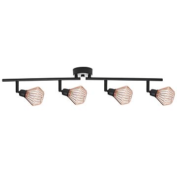 Wall Lamp 4 Lights Copper Metal Sconce Adjustable Industrial Beliani
