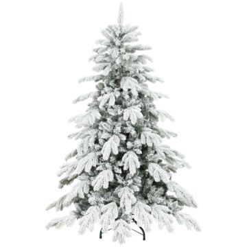 Homcom 5ft Super Flocked Christmas Tree - Green/white