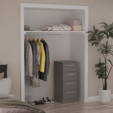 Contrast 4 Drawer Bedside Cabinet In Dusk Grey