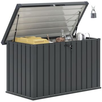 Outsunny 400l Galvanised Steel Garden Storage Box