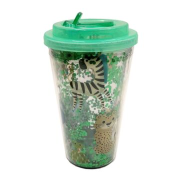 Zooniverse Shatter Resistant Double Walled Cup With Lid And Straw