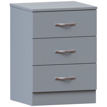 Vida Designs Riano 3 Drawer Bedside Chest, Grey