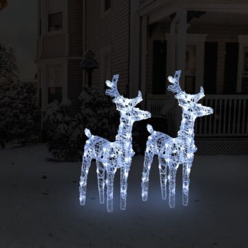 Vidaxl Christmas Reindeers 2 Pcs Cold White 80 Leds Acrylic