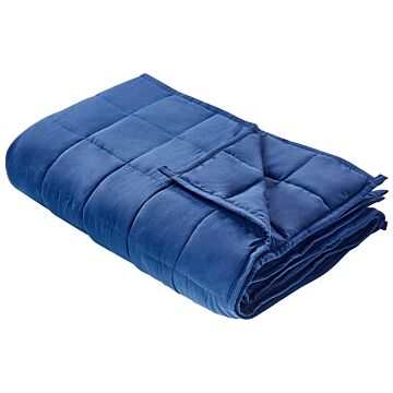 Weighted Blanket Navy Blue Polyester Fabric Glass Beads Filling Rectangular 100 X 150 Cm 4kg 8.81lb Quilted Beliani