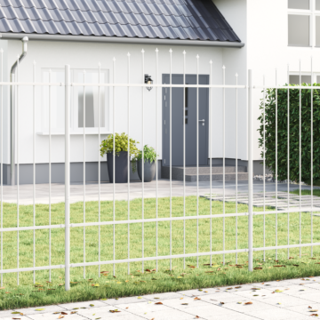 Vidaxl Garden Fence With Hoop Top White 8.5x1.75 M Steel