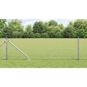 Vidaxl Welded Wire Fence With 13 Spike Posts 0.6x50 M Galvanised Steel
