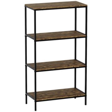 Brooklyn 4 Tier Bookcase, Dark Wood