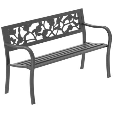 Garden Vida Steel Garden Bench, Rose