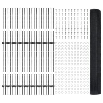 Vidaxl Welded Wire Fence With 88 U Posts Grey 1x100 M Steel